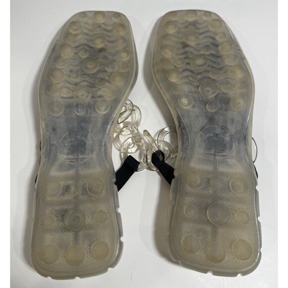 Chanel Size 39/ 8 Clear Jelly Sandals CC Chain Flip Flops - Picture 7 of 11